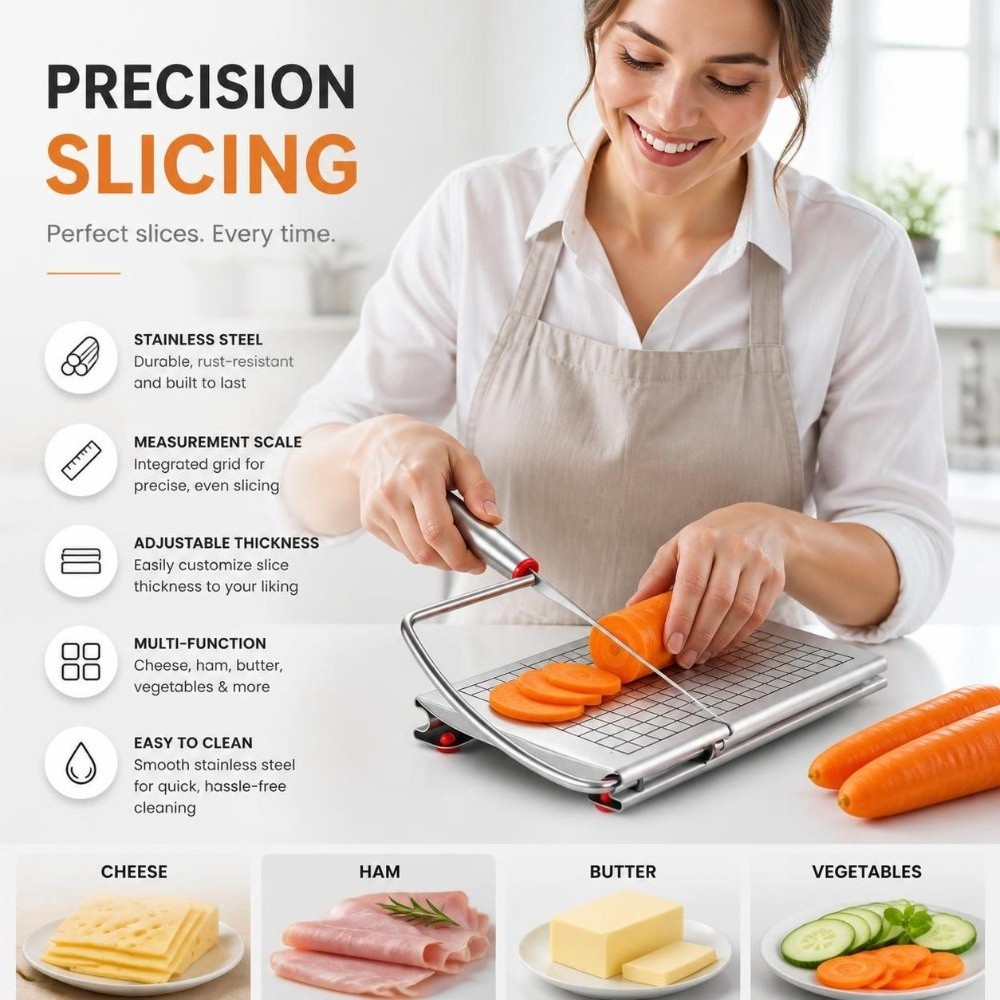 Kitchen Gadgets Wirecutter - Tagliaformaggio in Acciaio Inox con Filo