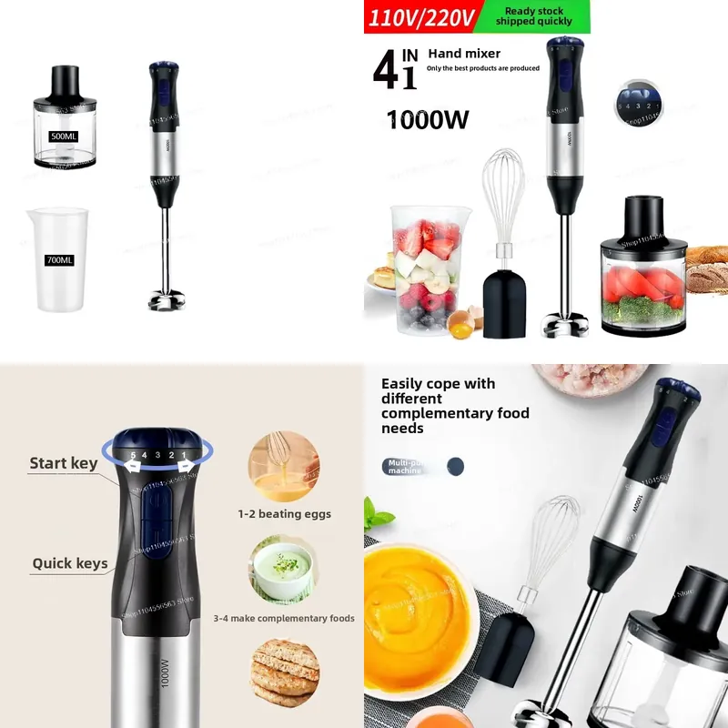 Immersion Blender Stick - Frullatore a Immersione Portatile 110V 1000W,